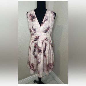 Chicme Women’s V-neck Sleeveless  Dress Printed Size Large